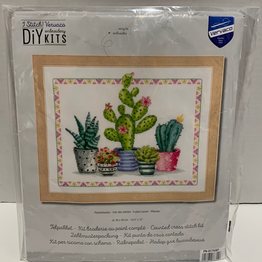 Vervaco A Plant Corner Cactus Plants & Planters Cross Stitch Kit